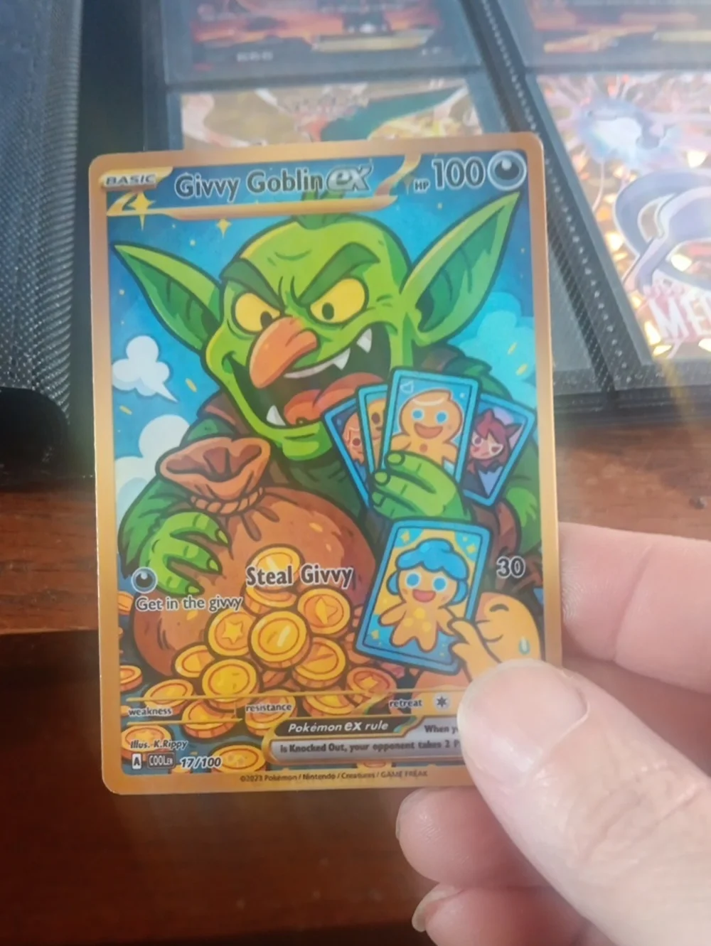 Pokemon Givvy Goblin EX Trading Card - Green, Blue, Gold